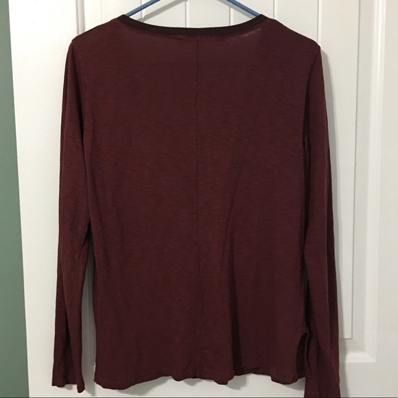 Michael Stars Burgundy Long Sleeve Top - Picture 3 of 3